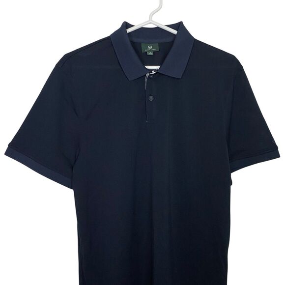 AG Adriano Goldschmied Polo Shirt Mens M Navy Blue Short Sleeve Golf Preppy NEW - Picture 4 of 8